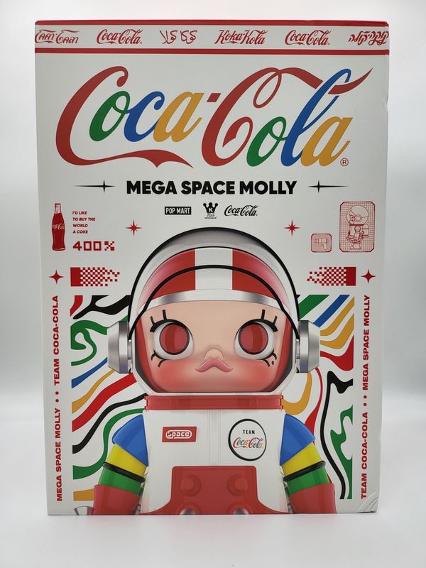 POP MART × Coca-Cola — Mega Space Molly 400% (Team Coca-Cola Edition)