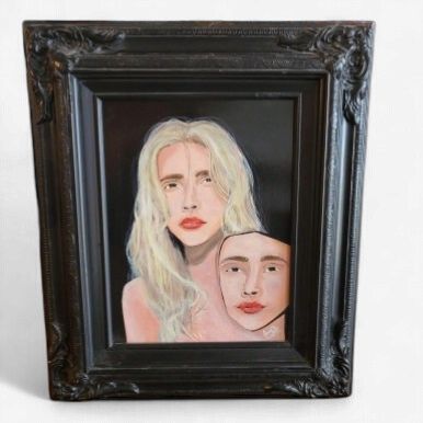 "I’m Fine" Original Acrylic Painting on Wood 2019