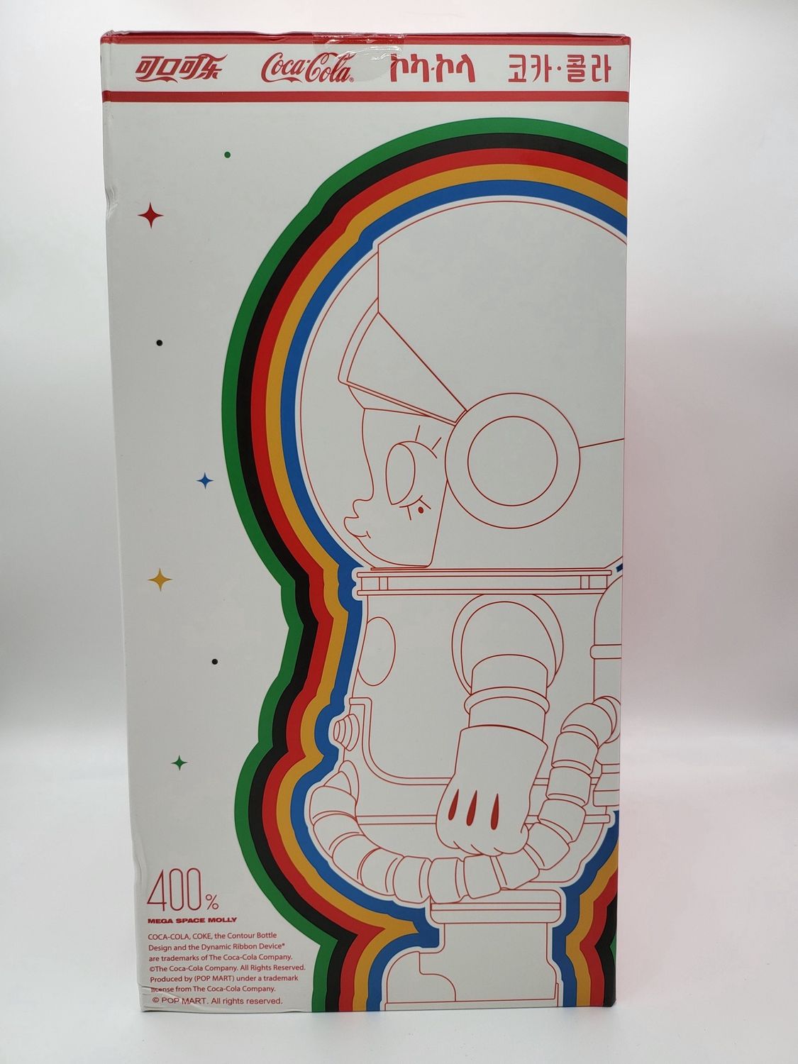 POP MART × Coca-Cola — Mega Space Molly 400% (Team Coca-Cola Edition)