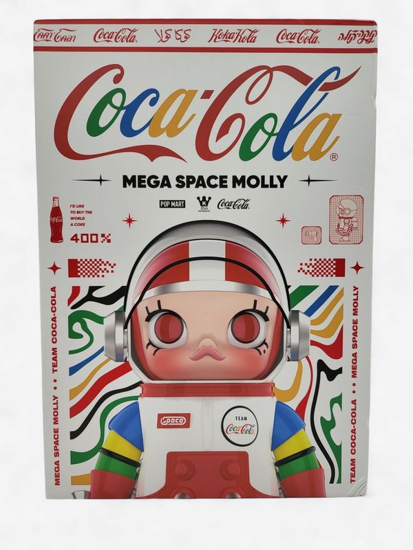 POP MART × Coca-Cola — Mega Space Molly 400% (Team Coca-Cola Edition)