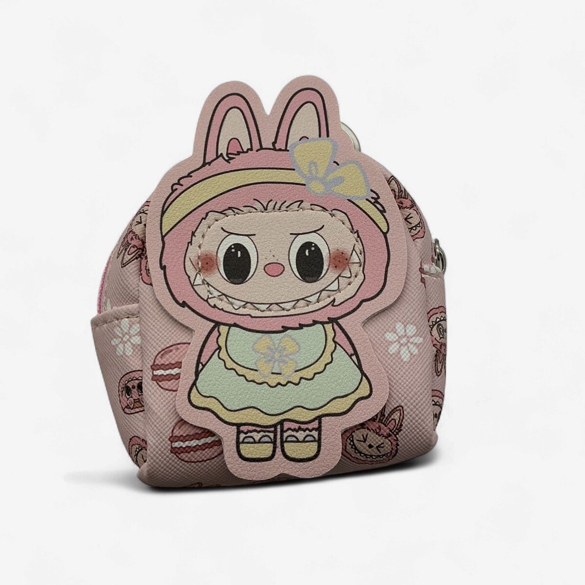 Pink Character Mini Backpack Coin Purse / Keychain Bag — Cute Cartoon Face