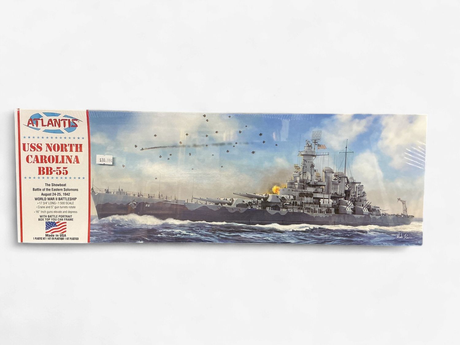 Atlantis Models 1/500 USS North Carolina BB55 WWII Battleship Kit