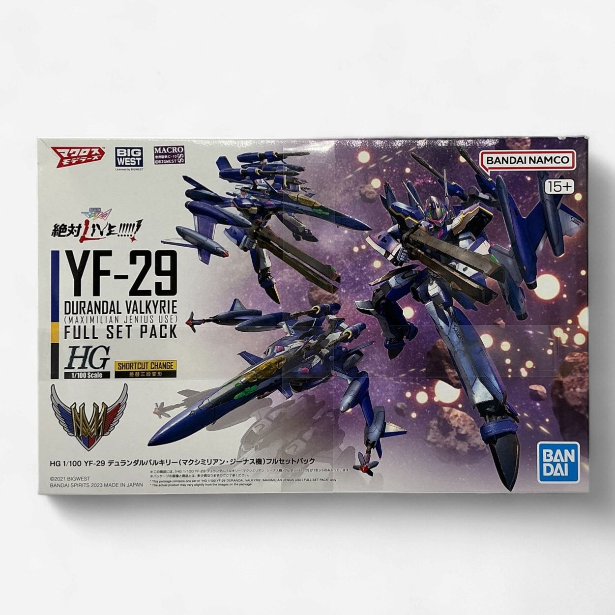 Bandai HG 1/100 YF-29 Durandal Valkyrie (Maximilian Jenius Use) Full Set Pack Model Kit
