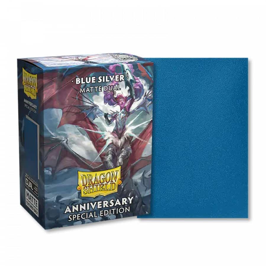 DRAGON SHIELD: DUAL MATTE: COBALT BLUE &amp; SILVER (100CT)