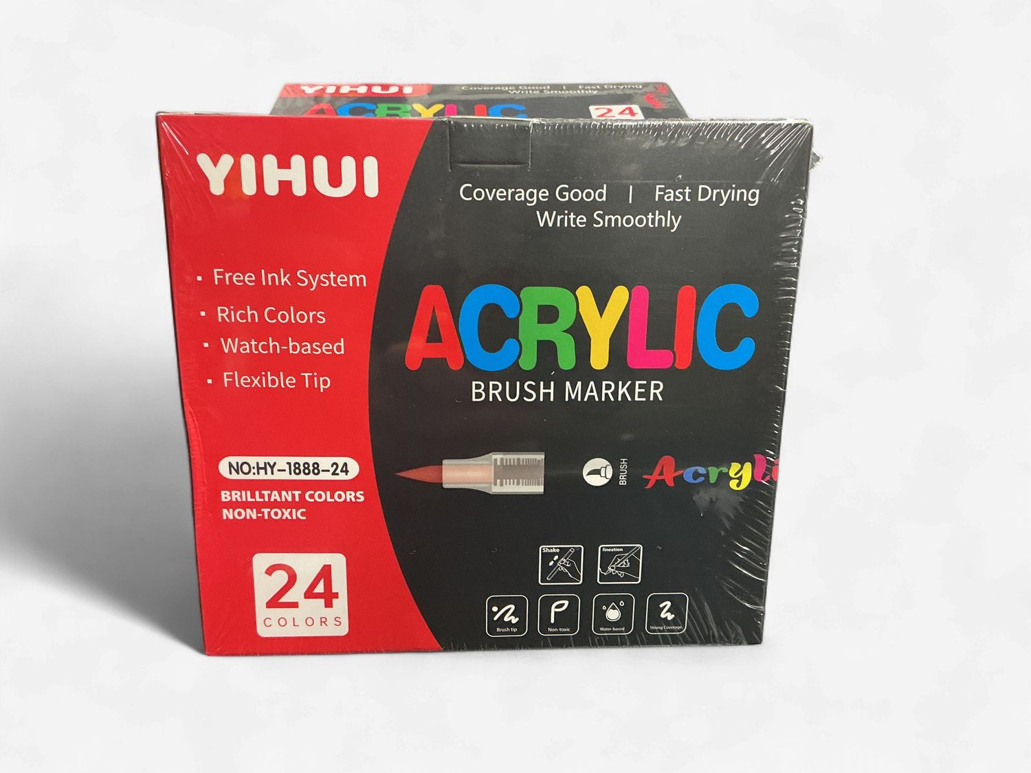 Acrylic Paint Markers Set: 24-Piece