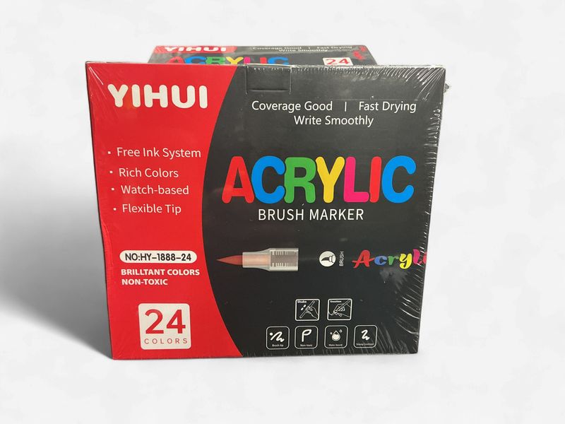 Acrylic Paint Markers Set: 24-Piece