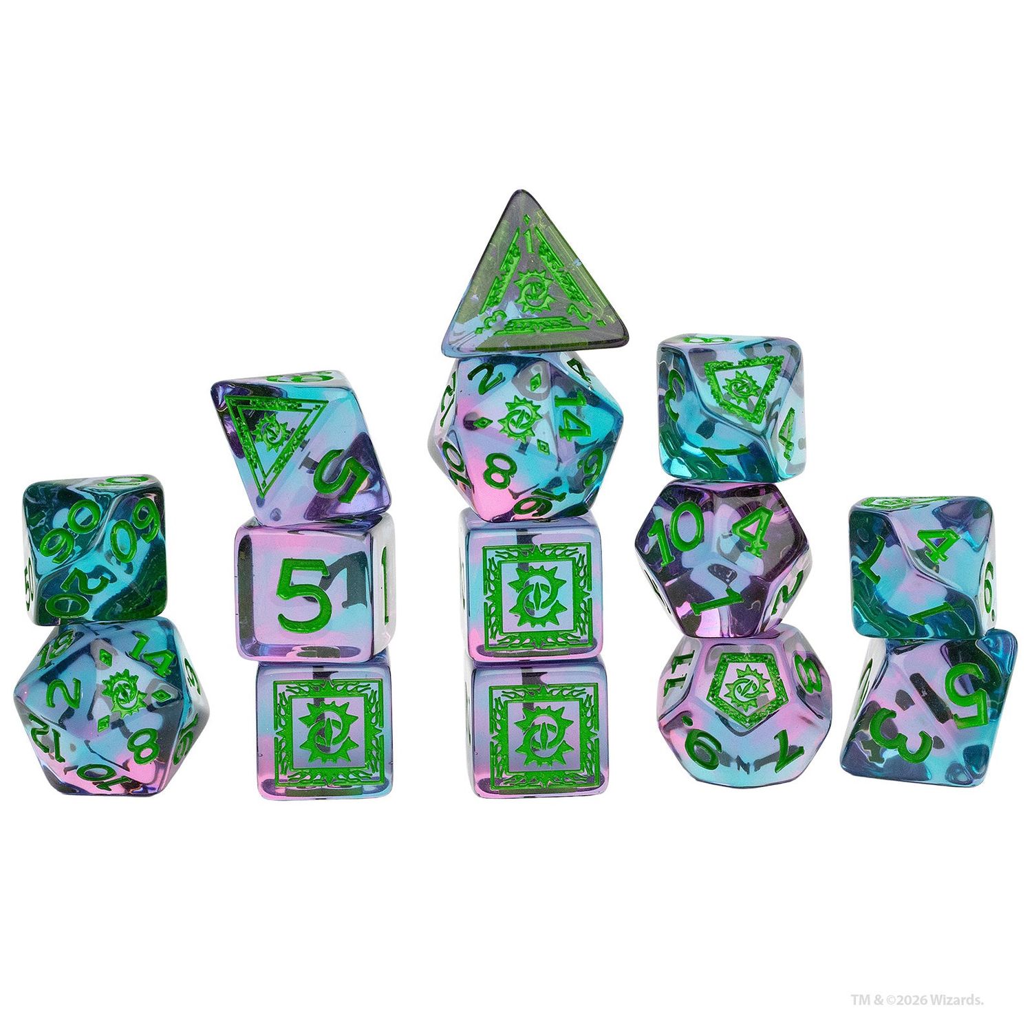 D&amp;D Adventure Dice - Warlock: Purple, Green