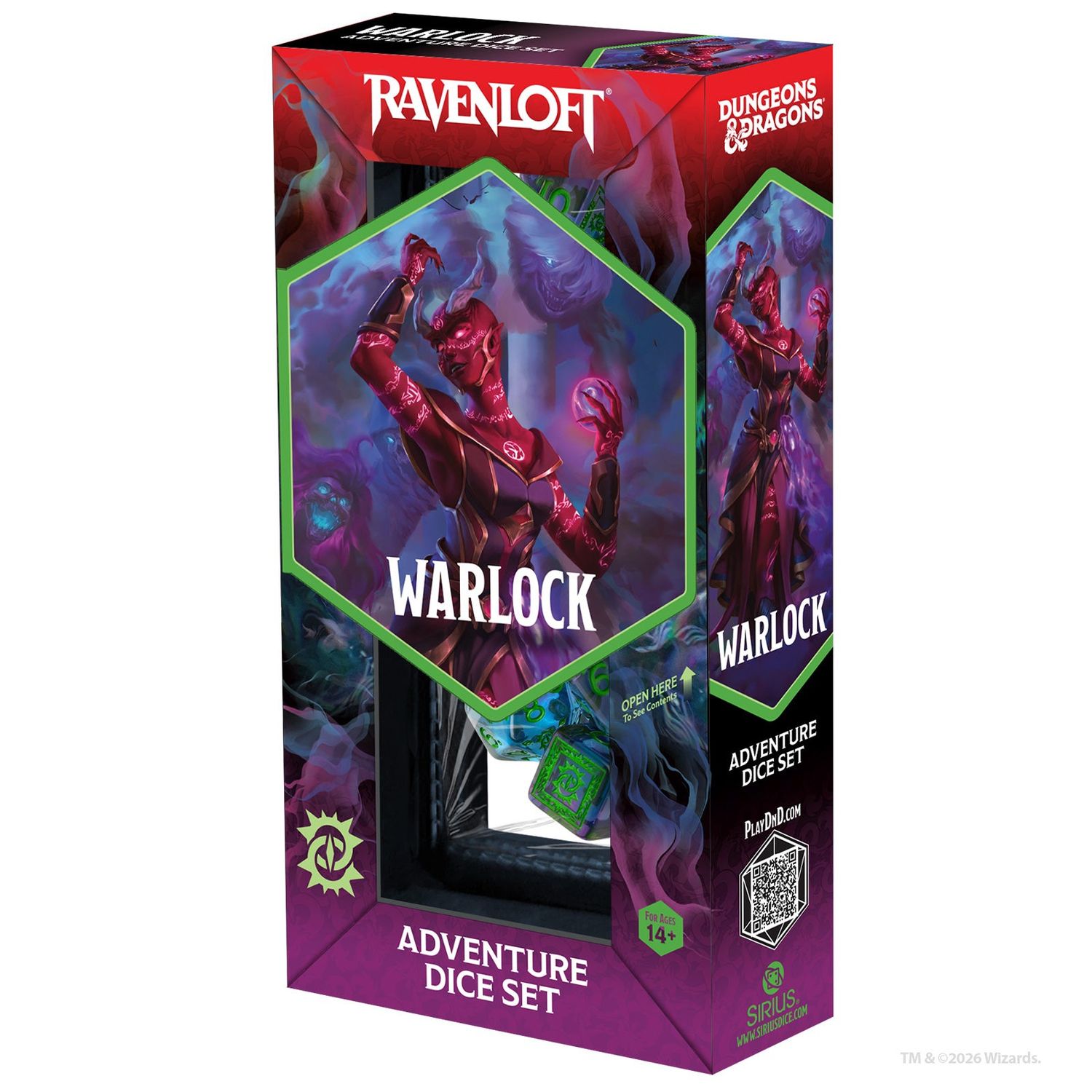 D&amp;D Adventure Dice - Warlock: Purple, Green