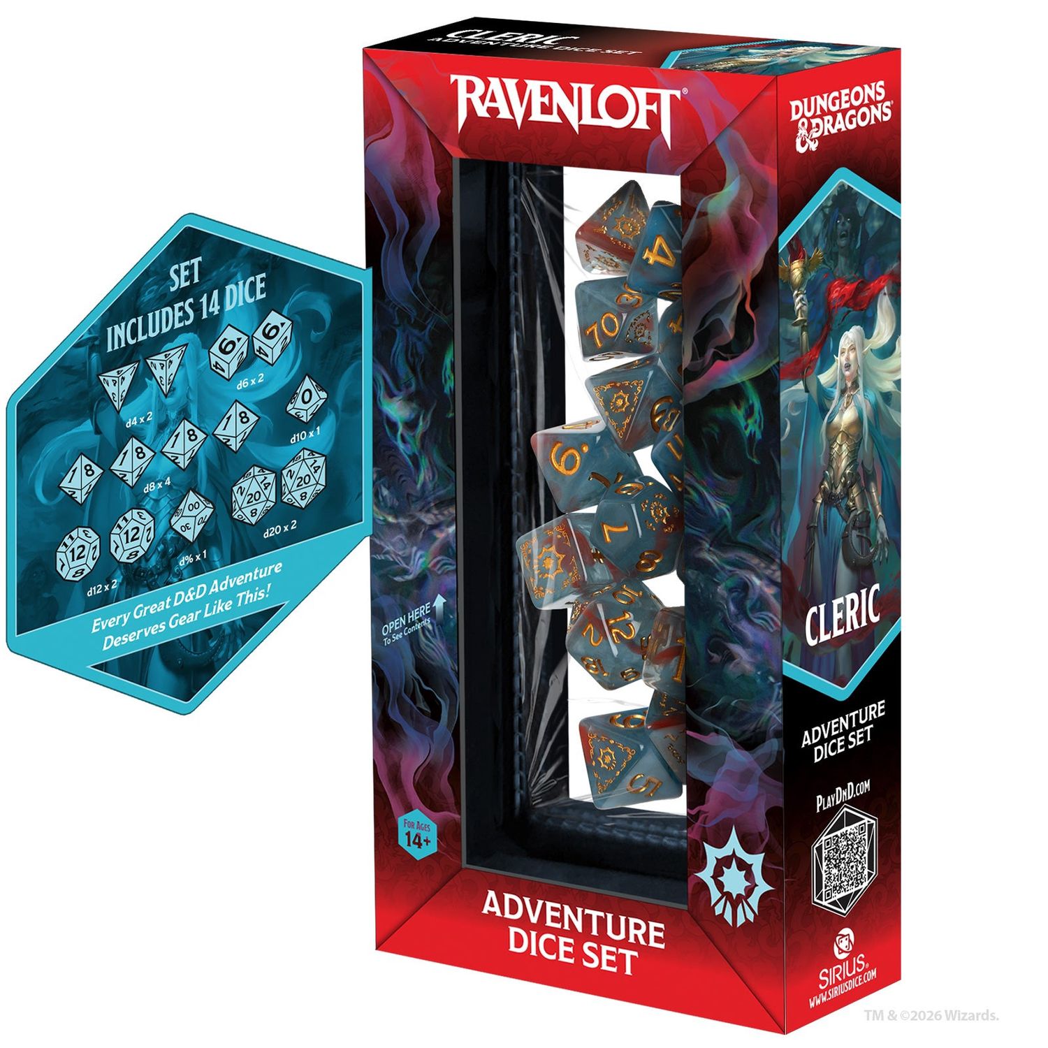 D&amp;D Adventure Dice - Cleric: Light Blue, Red