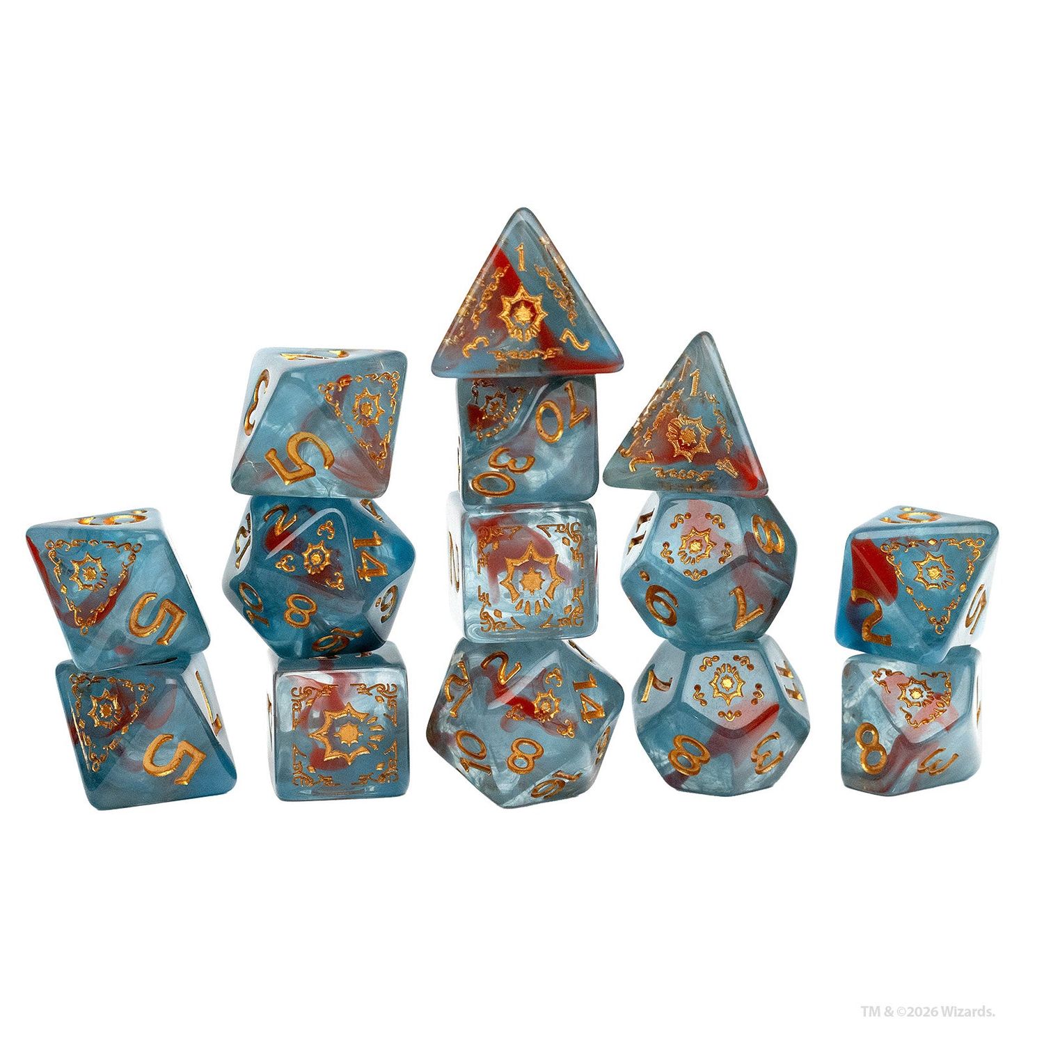 D&amp;D Adventure Dice - Cleric: Light Blue, Red