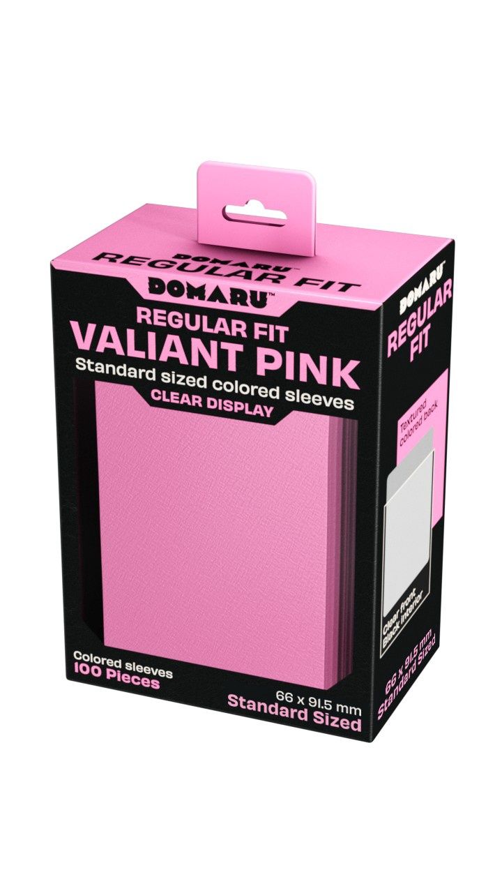 Gatherers' Tavern : Domaru Regular Fit Standard Sized Card Sleeve 100ct- Valiant Pink