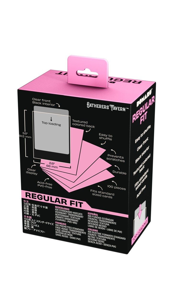 Gatherers' Tavern : Domaru Regular Fit Standard Sized Card Sleeve 100ct- Valiant Pink