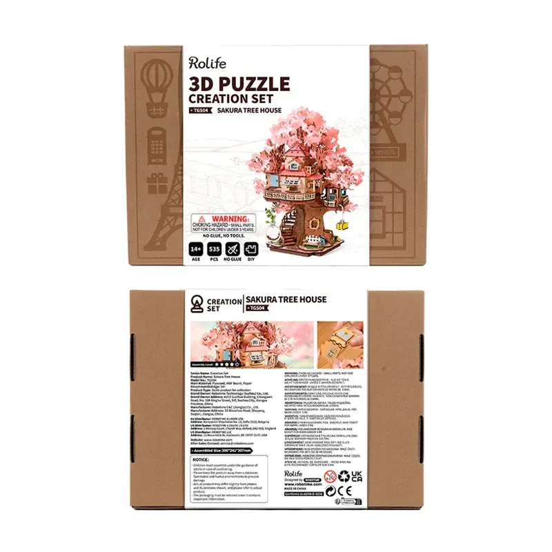 Rolife 3D Puzzle Creation Set: Sakura Tree House