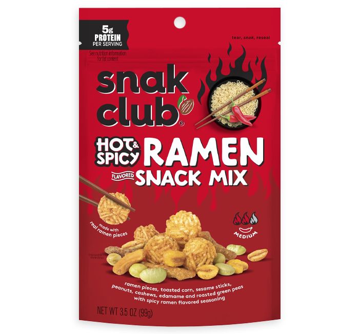 SNAK CLUB SPICY RAMEN FLAVORED SNACK MIX - PEG (RESEALABLE)
