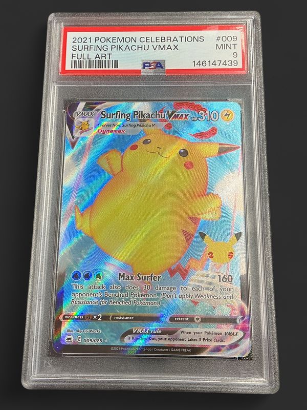 PSA Mint 9 Surfing Pikachu VMAX #009