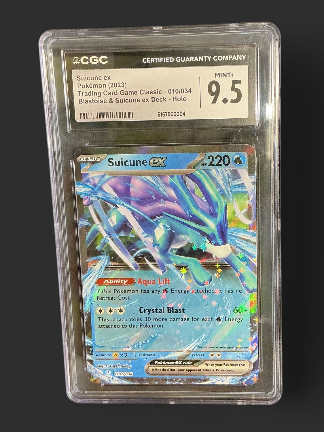 CGC Mint+ 9.5 Suicune Ex Deck Holo - 010/034