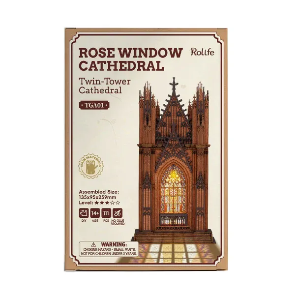 Rolife Twin-Tower Cathedral 3D Wooden Puzzle