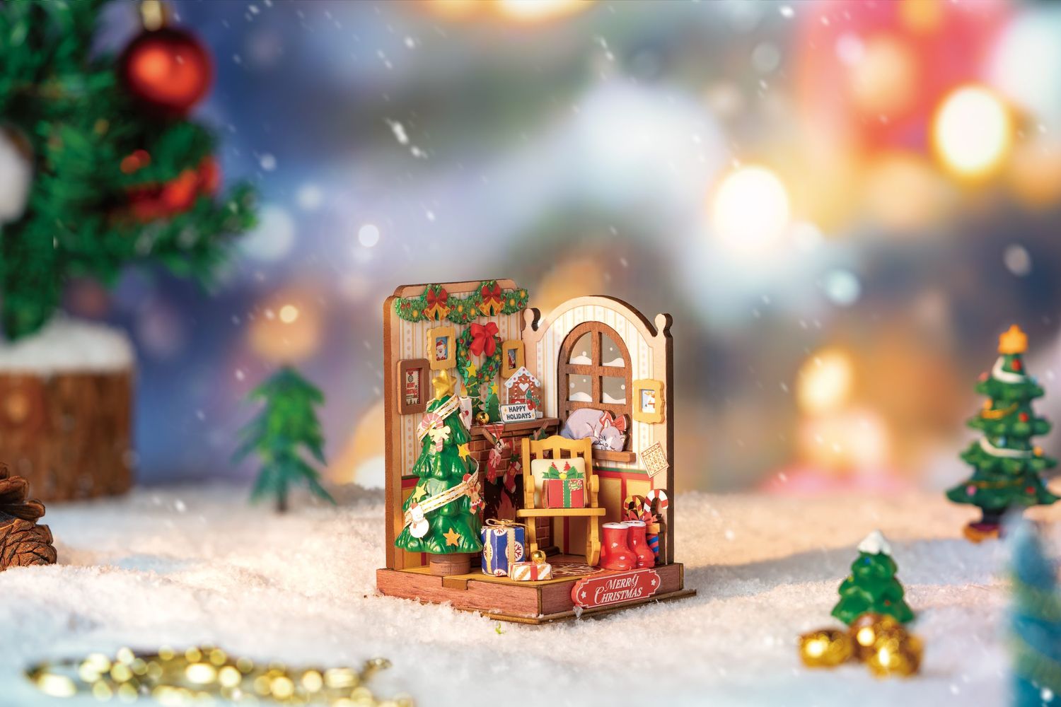 Rolife DIY Miniature Christmas Fireplace