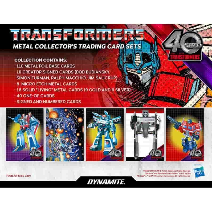 Transformers 40th Anniversary Metal Collector’s Trading Cards Blaster Box 5ct