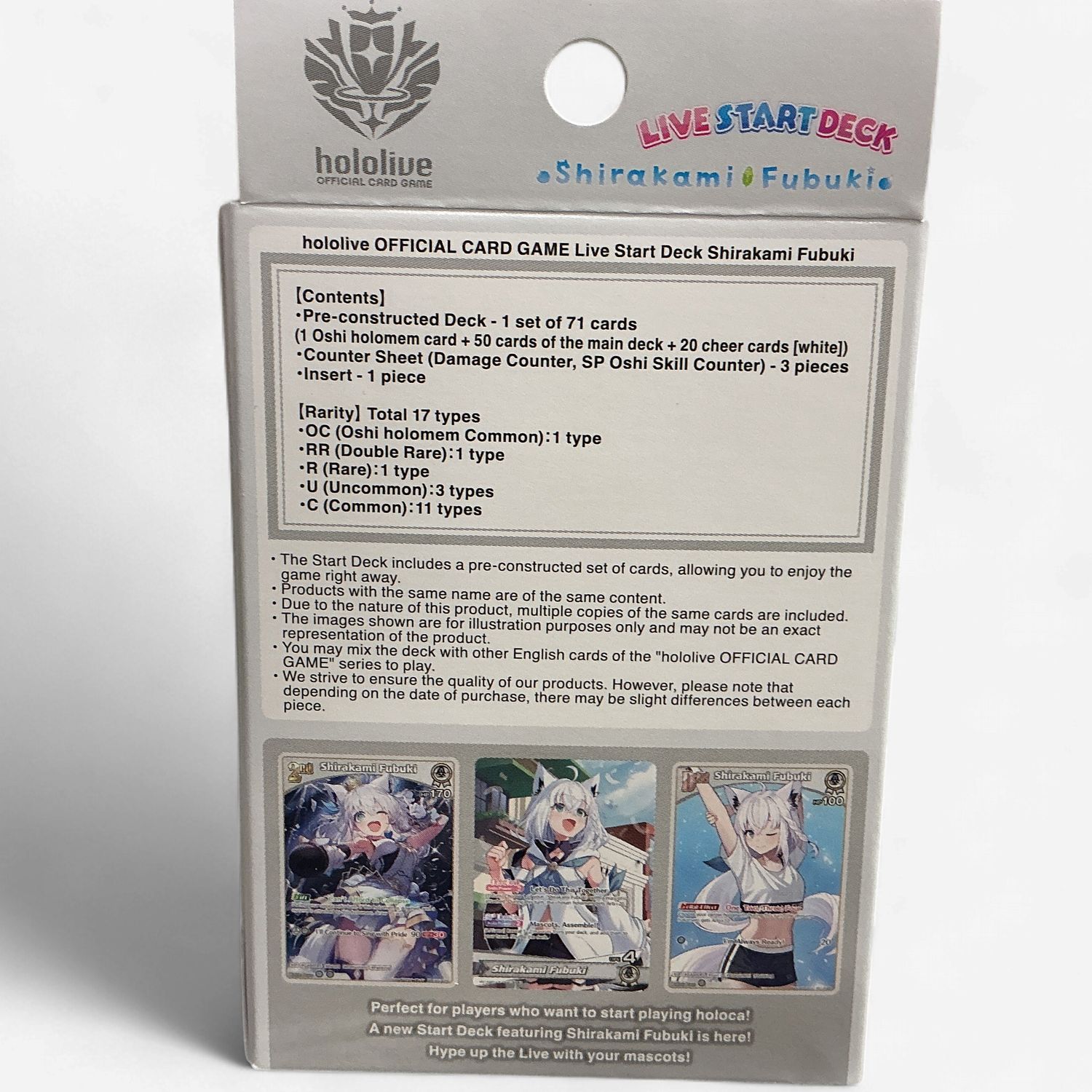HOLOLIVE OFFICIAL CARD GAME START DECK: SHIRAKAMI FUBUKI