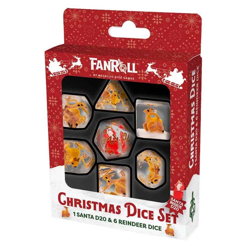 FANROLL: CHRISTMAS RESIN DICE SET: REINDEER AND SANTA
