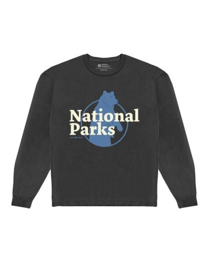 our national parks puffy print long sleeve tee, Colour: black, Size: Small