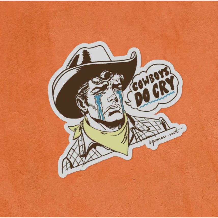 Cowboys Do Cry Tea Towel