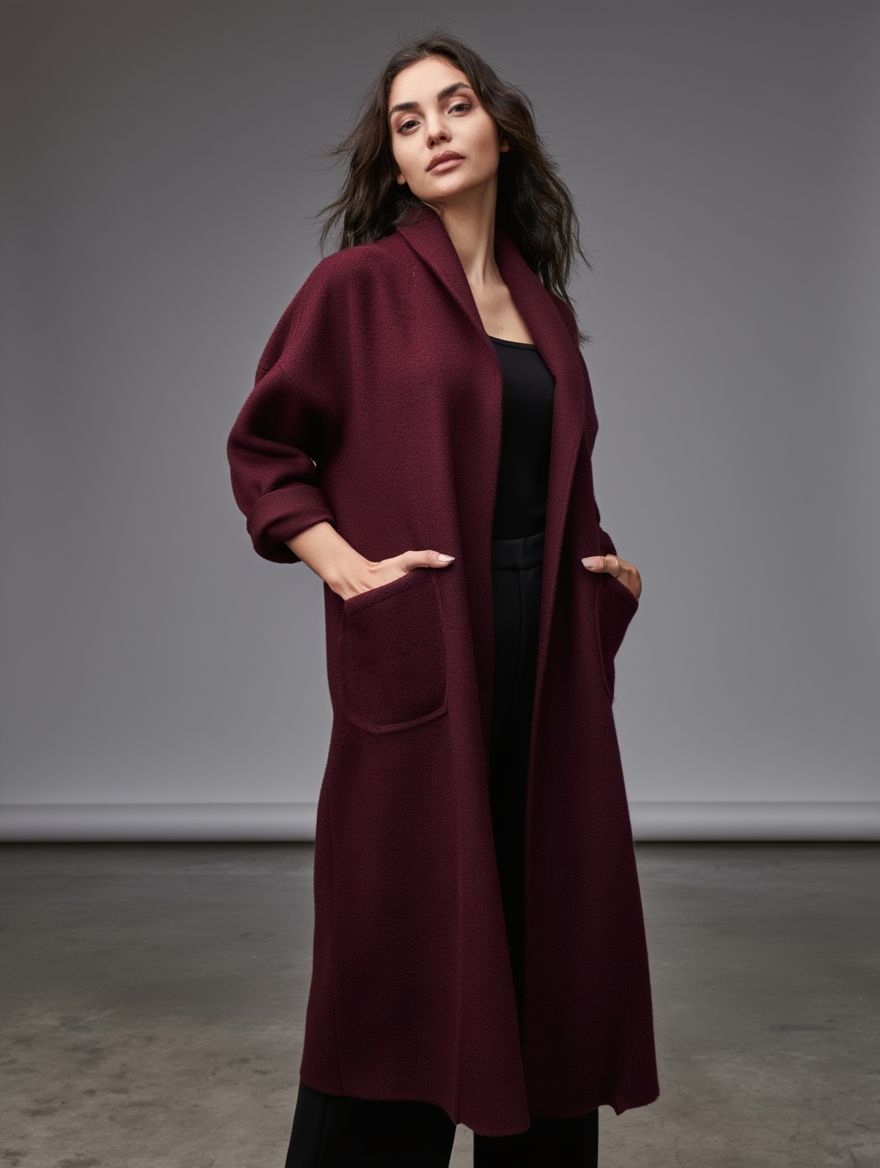 Long Coat in Bordeaux