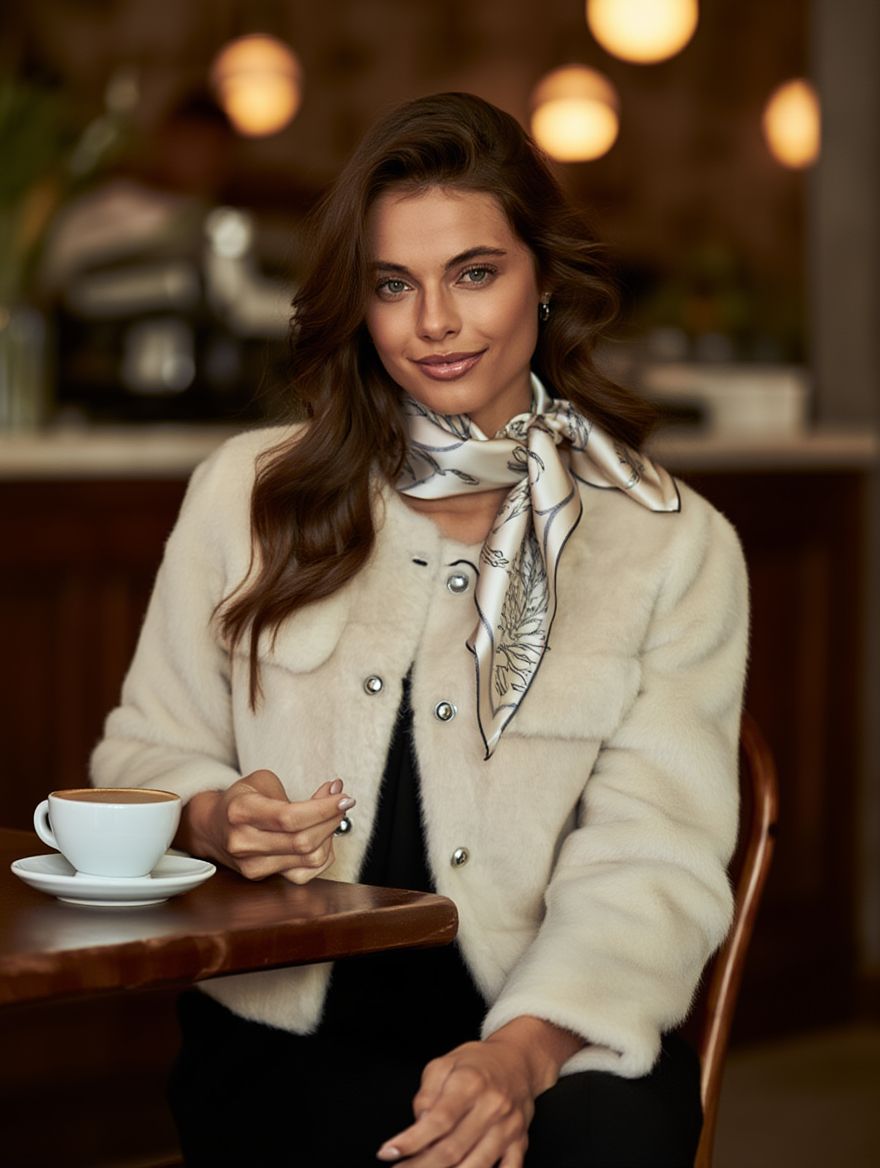 Winterjacke in Creme – Luxury Snow Edition