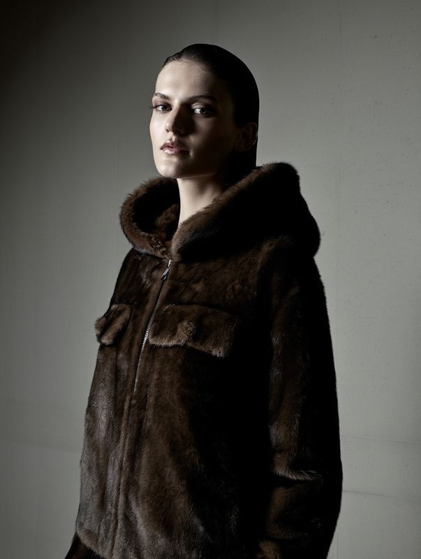 Hooded Soft-Fur Jacket in Brown – Chalet