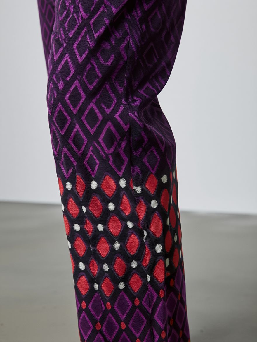 Pantalon Palazzo „Midnight Geometry“ – Premium Damenhose mit geometrischem Muster