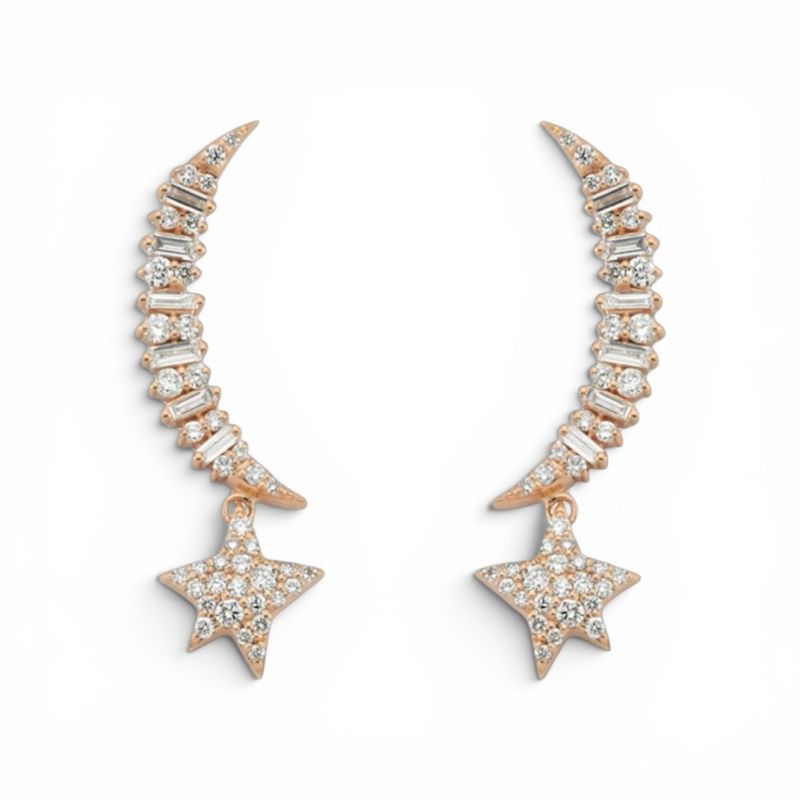 Moon &amp; Star with Diamonds