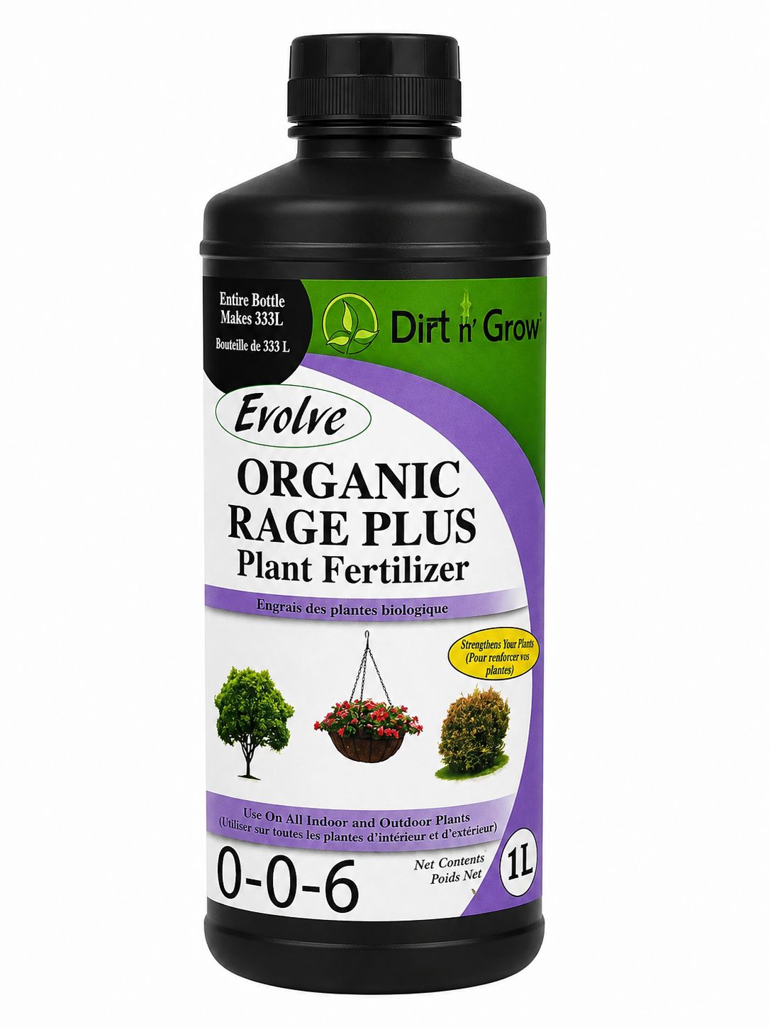 Evolve Organic Rage Plus  0-0-6 Plant Fertilizer 1L 663211620124