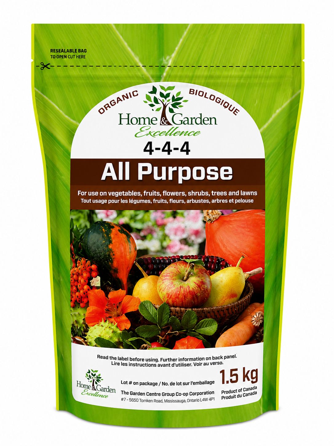 HGE Organic All Purpose 4-4-4 1.5Kg