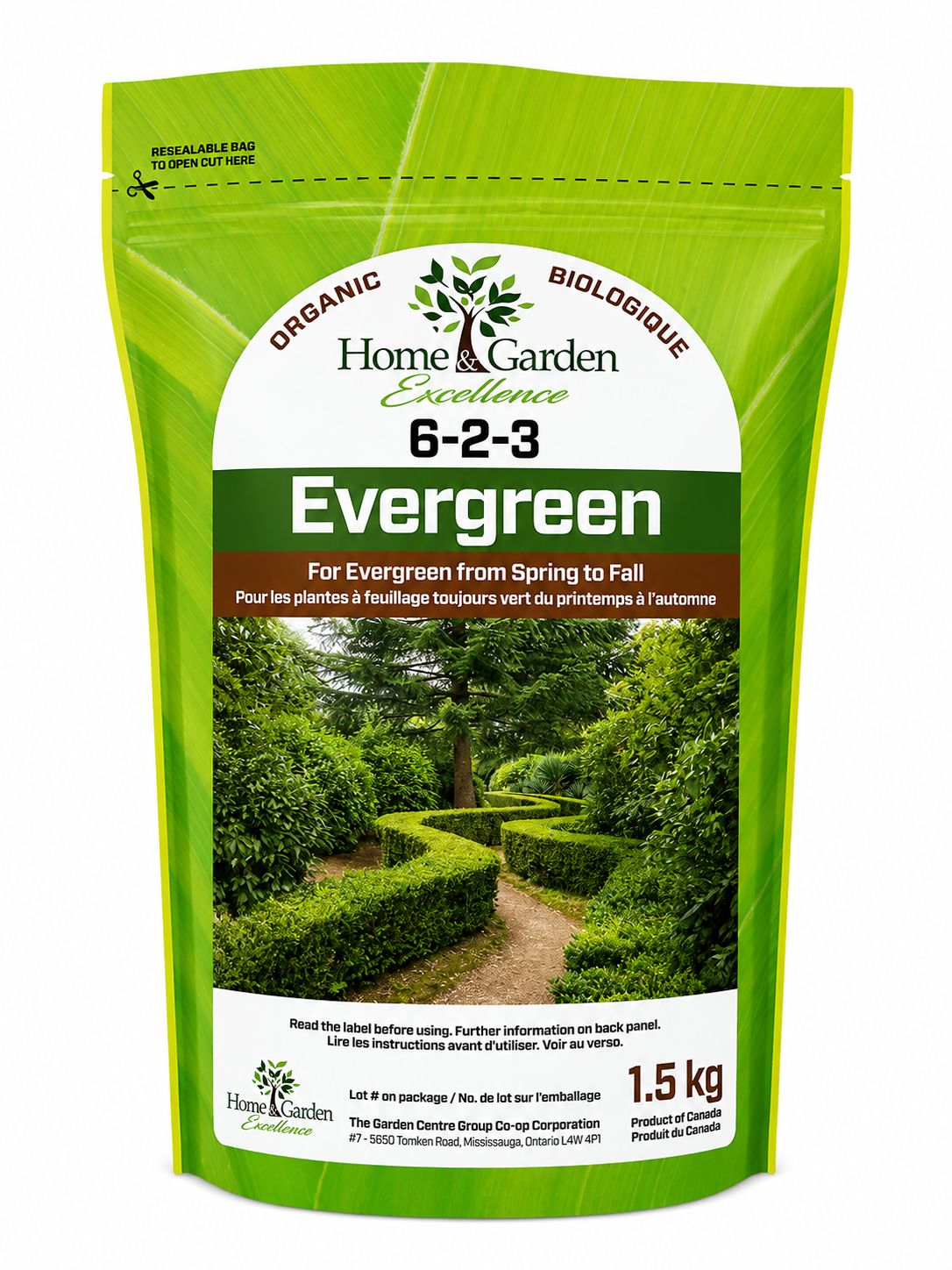 HGE Organic Evergreen 6-2-3 1.5Kg