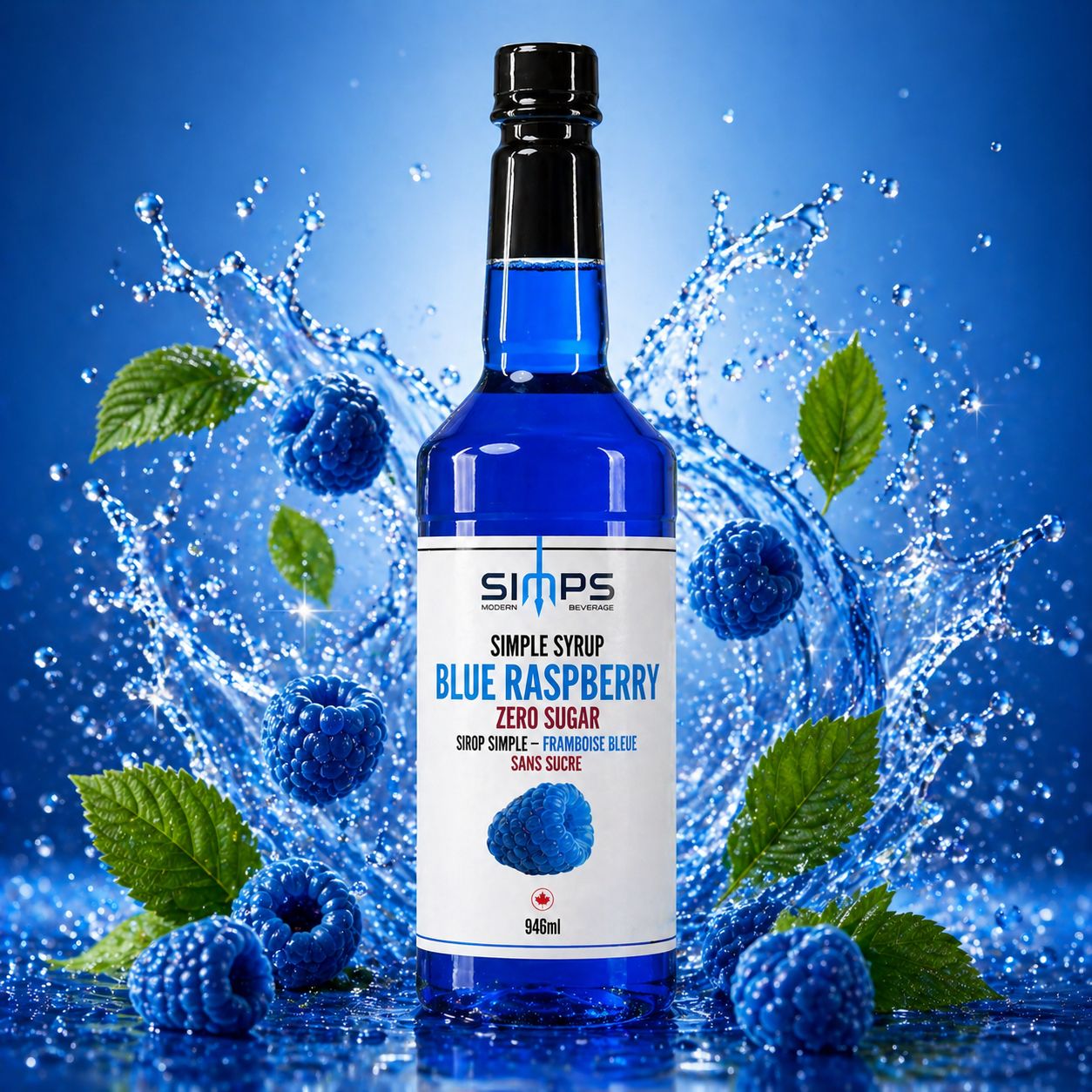 Simps Modern Beverage Zero Sugar Blue Raspberry 946ml