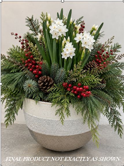 Paperwhite &amp; Evergreen Table Centre - DEPOSIT