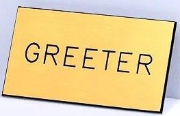 BADGE-GREETER MAGNET GOLD