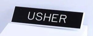 BADGE-USHER PIN BLACK
