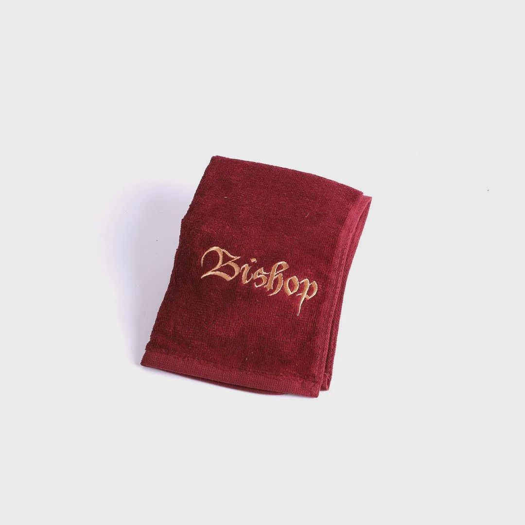 PASTOR TOWEL-BISHOP BURGUNDY COTTON