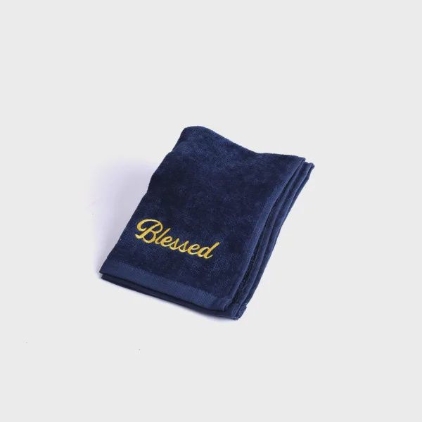PASTOR TOWEL-BLESSED NAVY COTTON