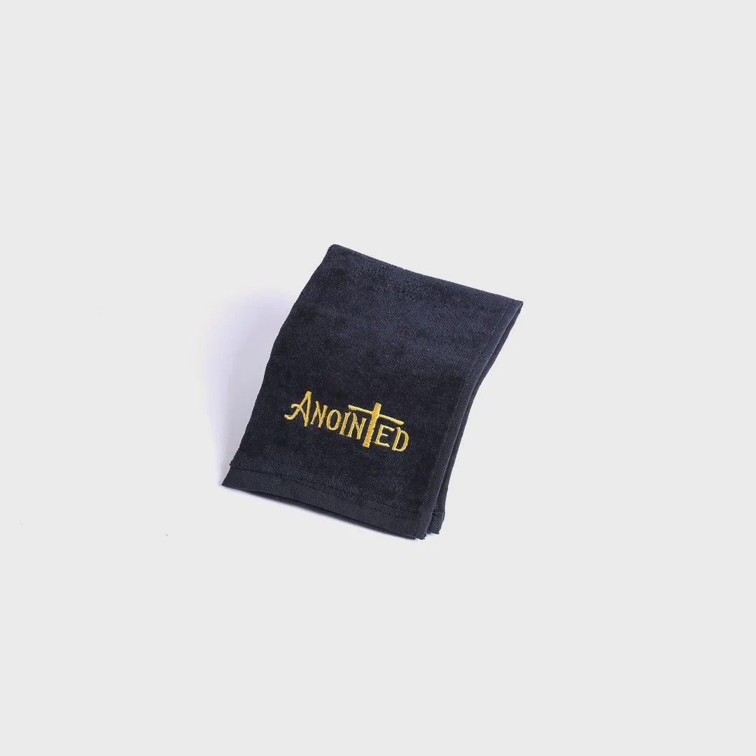 PASTOR TOWEL-ANOINTED BLACK COTTON
