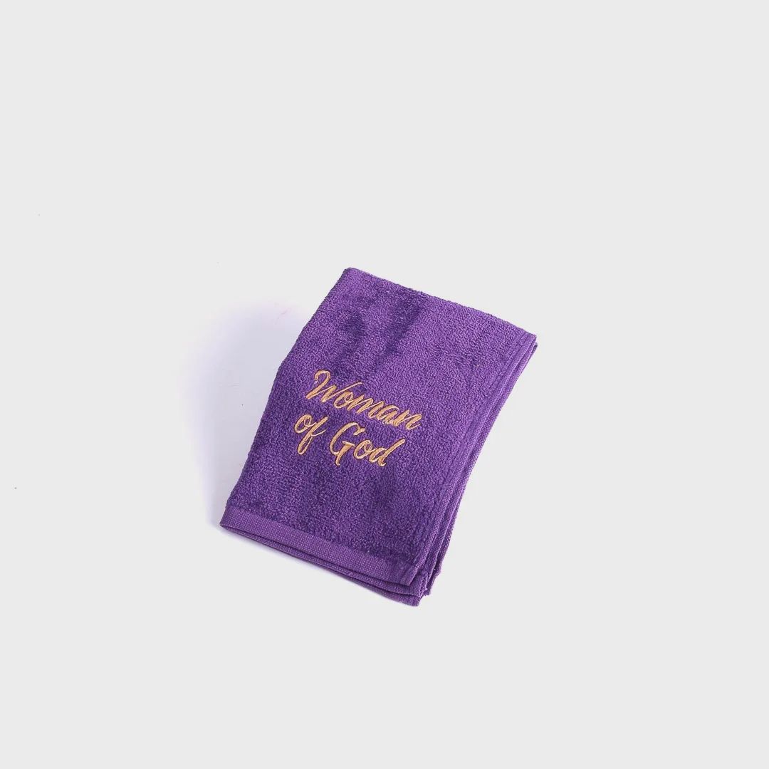PASTOR TOWEL-WOMAN OF GOD PURPLE COTTON