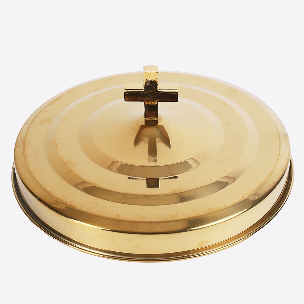 COMMUNION-BREAD PLATE COVER GOLDTONE