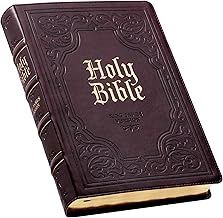 BIBLE-KJV ANTIQUED DARK BROWN GIANT PRINT INDEX