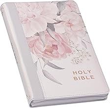 BIBLE-KJV FROSTY GRAY &amp; PINK DELUXE ZIPPERED INDEX