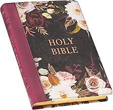 BIBLE-KJV BLACK &amp; BURGUNDY FLORAL LARGE PRINT INDEX