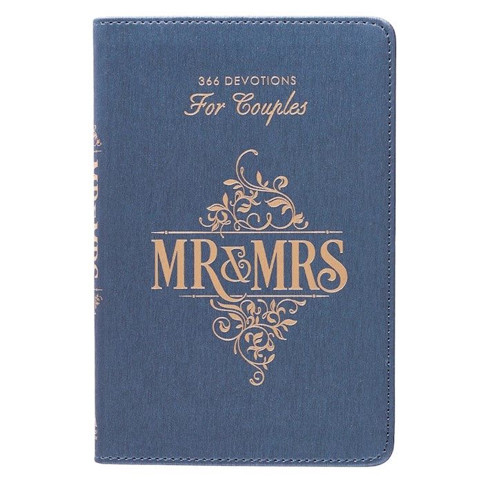 MR. &amp; MRS. BLUE FAUX LUXLEATHER DEVOTIONAL