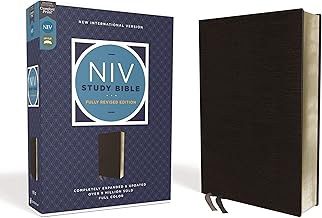 NIV STUDY BIBLE FULLY REVISED EDITION RED LETTER COFORT PRINT BLACK BONDED LEATHER