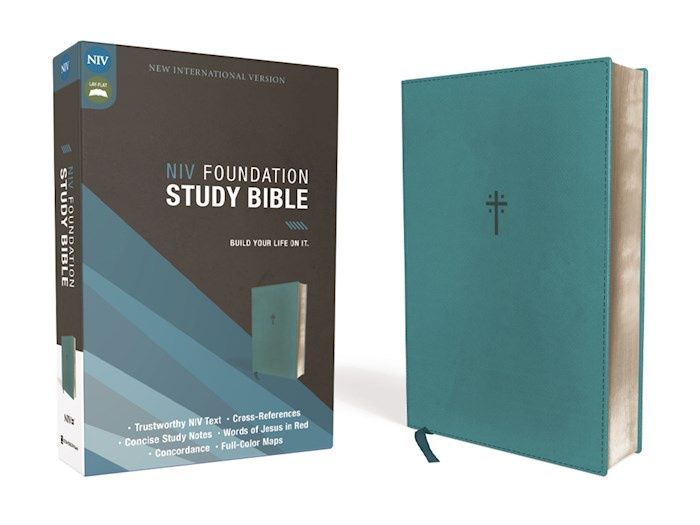 NIV FOUNDATION STUDY BIBLE RED LETTER EDITION TEAL LEATHERSOFT